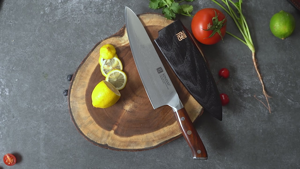 XINZUO Couteau d'office 3 Style japonais Damas Acier VG-10 Ergonomique  Mosaïque Rivet RosFrederick Poignée Fruit Peeling Couteau de cuisine